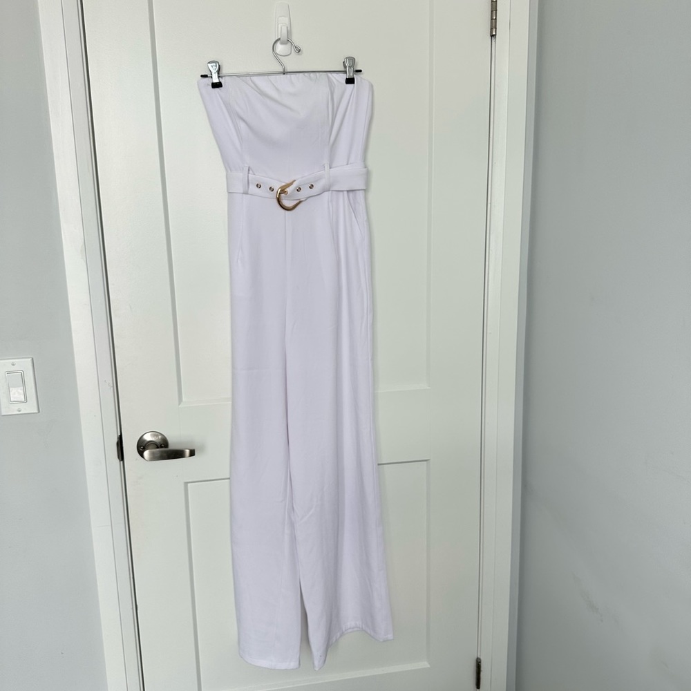 NWT Runaway the Label White Loxana Jumpsuit with Gold Belt - Size XS - Picture 8 of 14